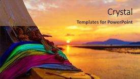  Presentation with sun rise - Theme with sea water with sun shine background and a coral colored foreground