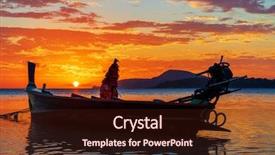  Presentation with water sun - Audience pleasing theme consisting of sea water with sun shine backdrop and a wine colored foreground