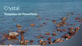  Presentation with rock - Beautiful slides featuring sea-wave-over-the-rock backdrop and a ocean colored foreground