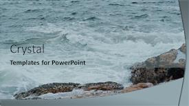  Presentation with rock stone - Slide set enhanced with sea-wave-over-the-rock background and a light blue colored foreground