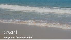  Presentation with wave - PPT theme having sea-wave-over-the-sand background and a gray colored foreground