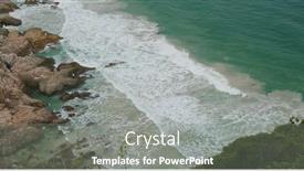  Presentation with wave - Amazing theme having sea-wave-splash backdrop and a gray colored foreground