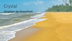  Presentation with waves - Presentation design featuring sea-waves-and-beautiful-sky background and a  colored foreground