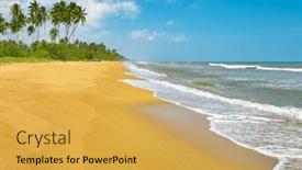  Presentation with waves - Presentation featuring sea-waves-and-beautiful-sky background and a yellow colored foreground