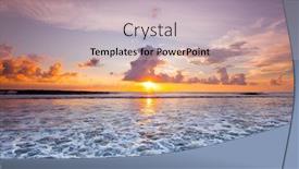  Presentation with sea sun - Presentation design having sea-waves-at-sandy-beach background and a soft green colored foreground