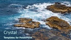  Presentation with crashing waves - Slide set featuring sea-waves-crashing-against background and a ocean colored foreground