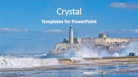  Presentation with tropical storm - Presentation theme enhanced with sea waves from a tropical background and a teal colored foreground