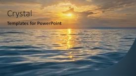 Presentation with nature design - PPT theme consisting of sea-waves-low-angle-view background and a coral colored foreground