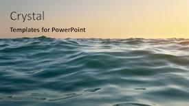  Presentation with nature design - Slide deck consisting of sea-waves-on-sunset-nature background and a soft green colored foreground