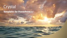  Presentation with nature design - PPT layouts with sea-waves-on-sunset-nature background and a coral colored foreground