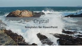  Presentation with splash - Presentation enhanced with sea-waves-splash-against-rock background and a light gray colored foreground