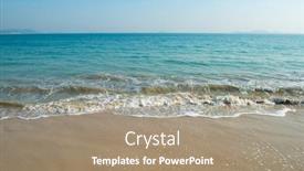  Presentation with ocean waves - Presentation theme featuring sea-waves-surf background and a coral colored foreground