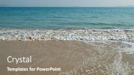  Presentation with ocean waves - Presentation design enhanced with sea-waves-surf background and a gray colored foreground