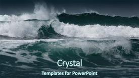  Presentation with rough - Colorful PPT theme enhanced with sea with rough waves backdrop and a ocean colored foreground