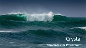  Presentation with rough - Slide deck with sea with rough waves background and a  colored foreground