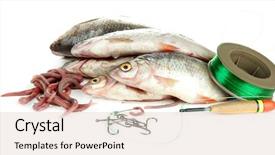  Presentation with fishing - Cool new presentation theme with close up of the horns of a african buffalo eating grass backdrop and a tawny brown colored foreground.