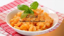  Presentation with shrimps - Presentation having sea worms - spicy shrimps with sauce background and a gold colored foreground