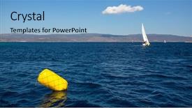  Presentation with finish line - PPT layouts enhanced with sea yacht race regattas luxery background and a light blue colored foreground