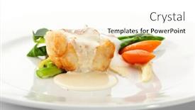  Presentation with carrots - PPT theme enhanced with seabass-fillet-with-asparagus background and a white colored foreground