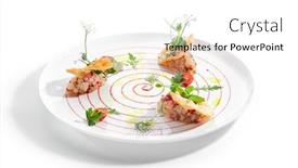  Presentation with fine dining - Slides featuring seabass-tartare-with-fresh-strawberry background and a white colored foreground