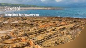  Presentation with sunset beach - Theme with seacoast-near-can-picafort-beach background and a teal colored foreground