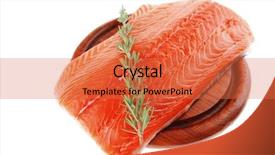  Presentation with fish - Slide set featuring seafish - fresh raw red fish fillet background and a red colored foreground