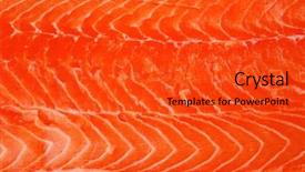  Presentation with salmon - Beautiful PPT theme featuring seafish - piece of big salmon fillet backdrop and a red colored foreground