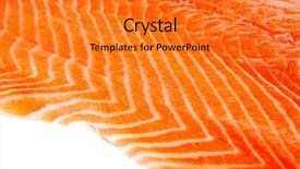  Presentation with salmon - Audience pleasing slides consisting of seafish - raw salmon fillet isolated backdrop and a gold colored foreground