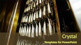  Presentation with processing - Amazing PPT layouts having seafish business - several rows of fresh mackerels backdrop and a tawny brown colored foreground