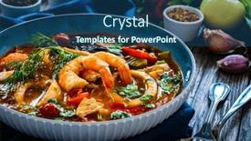  Presentation with seafood - PPT layouts enhanced with seafood-and-fish-soup background and a ocean colored foreground