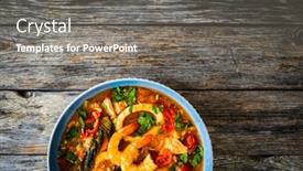  Presentation with seafood - PPT theme with seafood-and-fish-soup background and a gray colored foreground