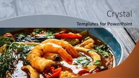  Presentation with seafood - Theme consisting of seafood-and-fish-soup background and a light blue colored foreground