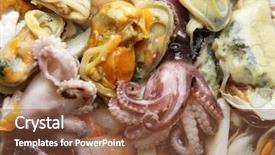  Presentation with seafood - Cool new presentation design with seafood close-up may be used as background backdrop and a tawny brown colored foreground