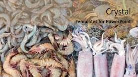  Presentation with crabs - Slide deck having market stall in kota kinabalu background and a coral colored foreground