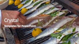  Presentation with free cooking - Cool new slide deck with seafood free - cooking fish for dinner backdrop and a tawny brown colored foreground