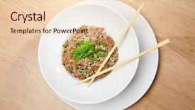  Presentation with noodle - Audience pleasing PPT layouts consisting of seafood free - noodle with vegetables backdrop and a  colored foreground
