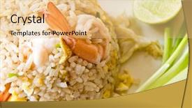  Presentation with seafood - Audience pleasing presentation theme consisting of seafood fried rice backdrop and a yellow colored foreground