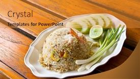  Presentation with seafood - Cool new presentation with seafood fried rice backdrop and a gold colored foreground