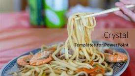  Presentation with noodles - Presentation featuring seafood-fry-noodles-with-shrimp background and a  colored foreground