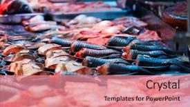  Presentation with hong kong - Presentation theme having seafood market in hong kong background and a  colored foreground