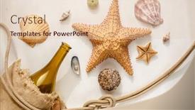  Presentation with sand ocean - PPT layouts having seafood-on-a-background background and a lemonade colored foreground