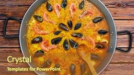  Presentation with seafood paella - Theme enhanced with seafood paella from spain recipe of valencia background and a tawny brown colored foreground