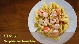  Presentation with pasta sauce - Cool new presentation theme with seafood-pasta-in-sweet backdrop and a tawny brown colored foreground