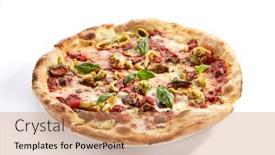  Presentation with shrimps - Amazing presentation theme having seafood-pizza-with-mussels backdrop and a coral colored foreground