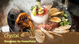 Presentation with octopus - Presentation theme featuring seafood-platter-for-2-4 background and a tawny brown colored foreground