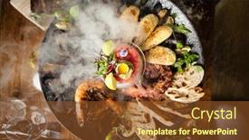  Presentation with octopus - Presentation design enhanced with seafood-platter-for-2-4 background and a tawny brown colored foreground