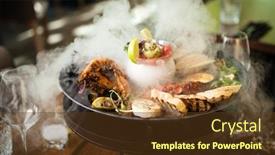  Presentation with octopus - Colorful PPT theme enhanced with seafood-platter-for-2-4 backdrop and a tawny brown colored foreground
