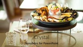  Presentation with octopus - PPT theme consisting of seafood-platter-for-2-4 background and a coral colored foreground