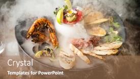  Presentation with octopus - Audience pleasing slide set consisting of seafood-platter-for-2-4 backdrop and a coral colored foreground