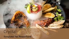  Presentation with octopus - Beautiful presentation theme featuring seafood-platter-for-2-4 backdrop and a coral colored foreground